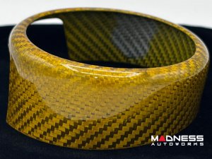 Alfa Romeo Giulia Front Emblem Frame Cover - Carbon Fiber - Yellow Candy
